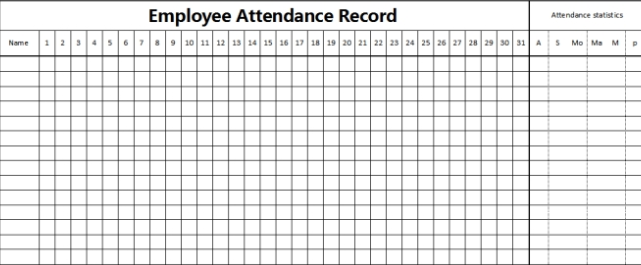 daily staff attendance sheet